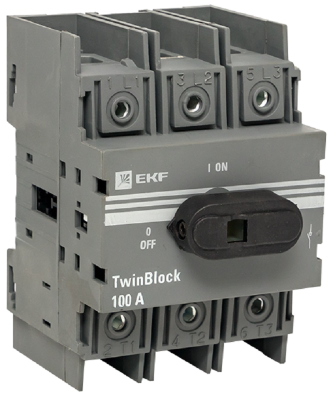 Рубильник EKF PROxima TwinBlock 3п 100А с ручкой фото Рубильник EKF PROxima TwinBlock 3п 100А с ручкой картинка